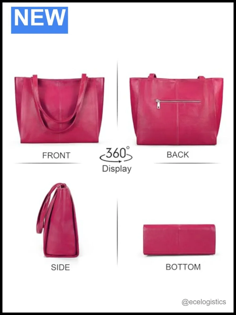 Women's Real Leather Large Tote Handbag Shoulder Bag Laptop